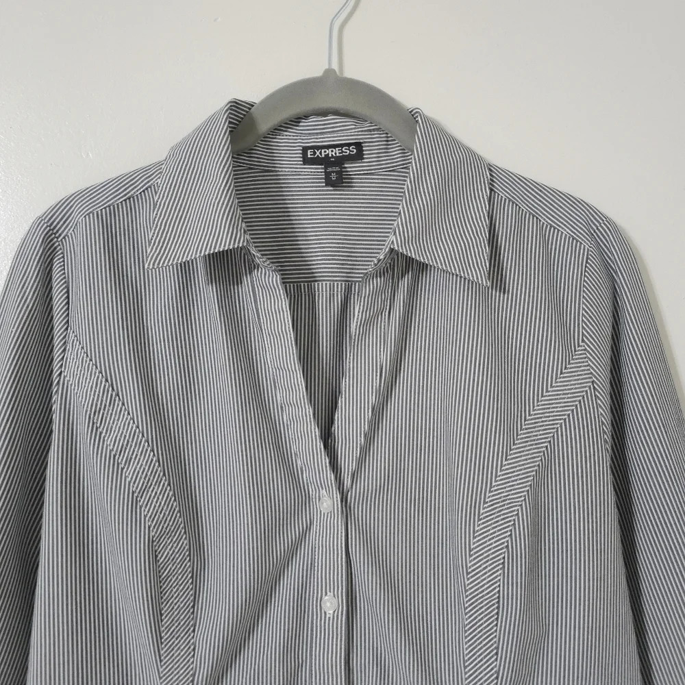 ✨️4/$20. Original Essential Shirt, Button Down Career Wear, Fitted Pin Stripe, M - Picture 4 of 15